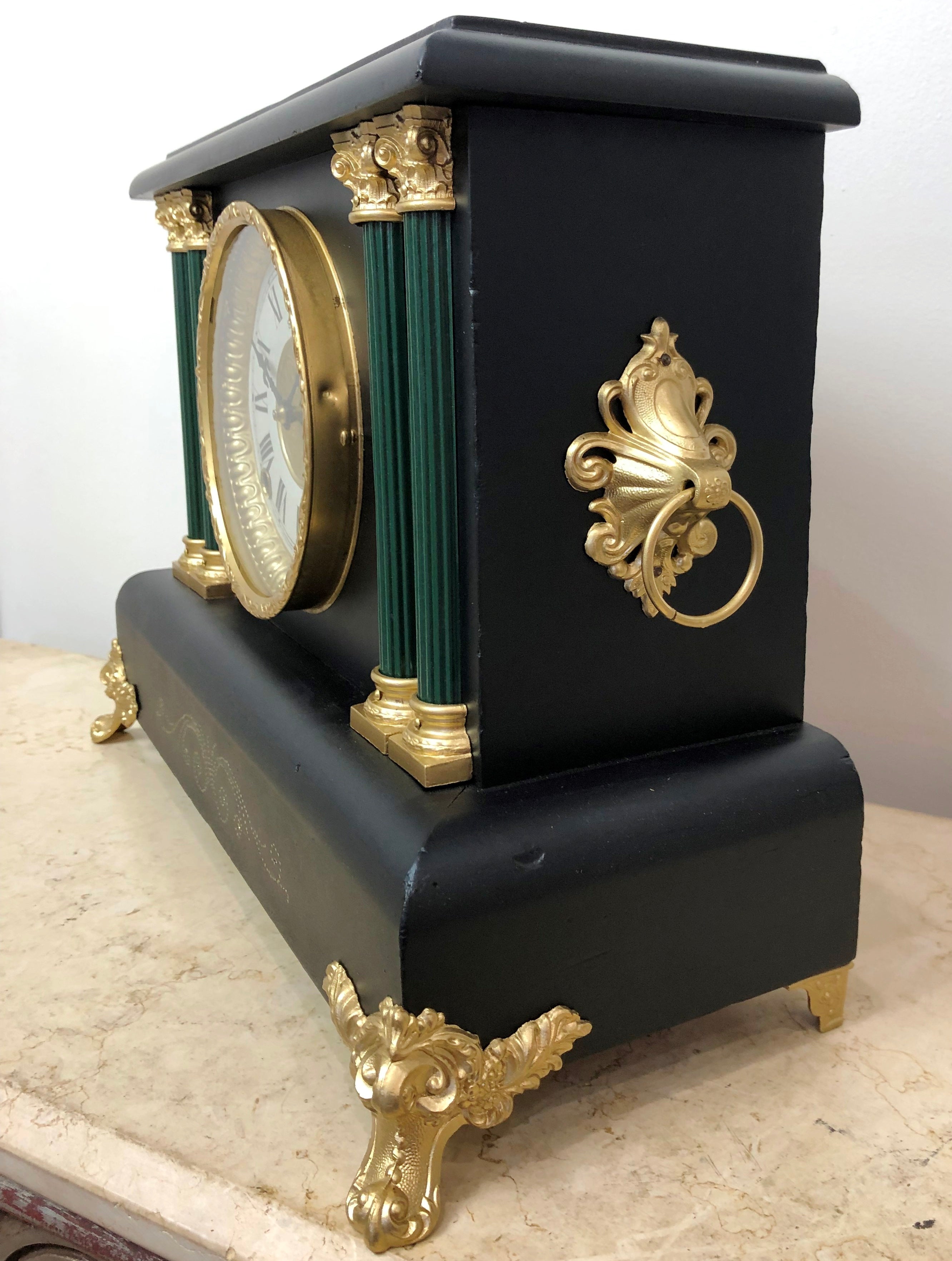 Antique Sessions Bell & Hammer Chime Mantel Clock | eXibit collection