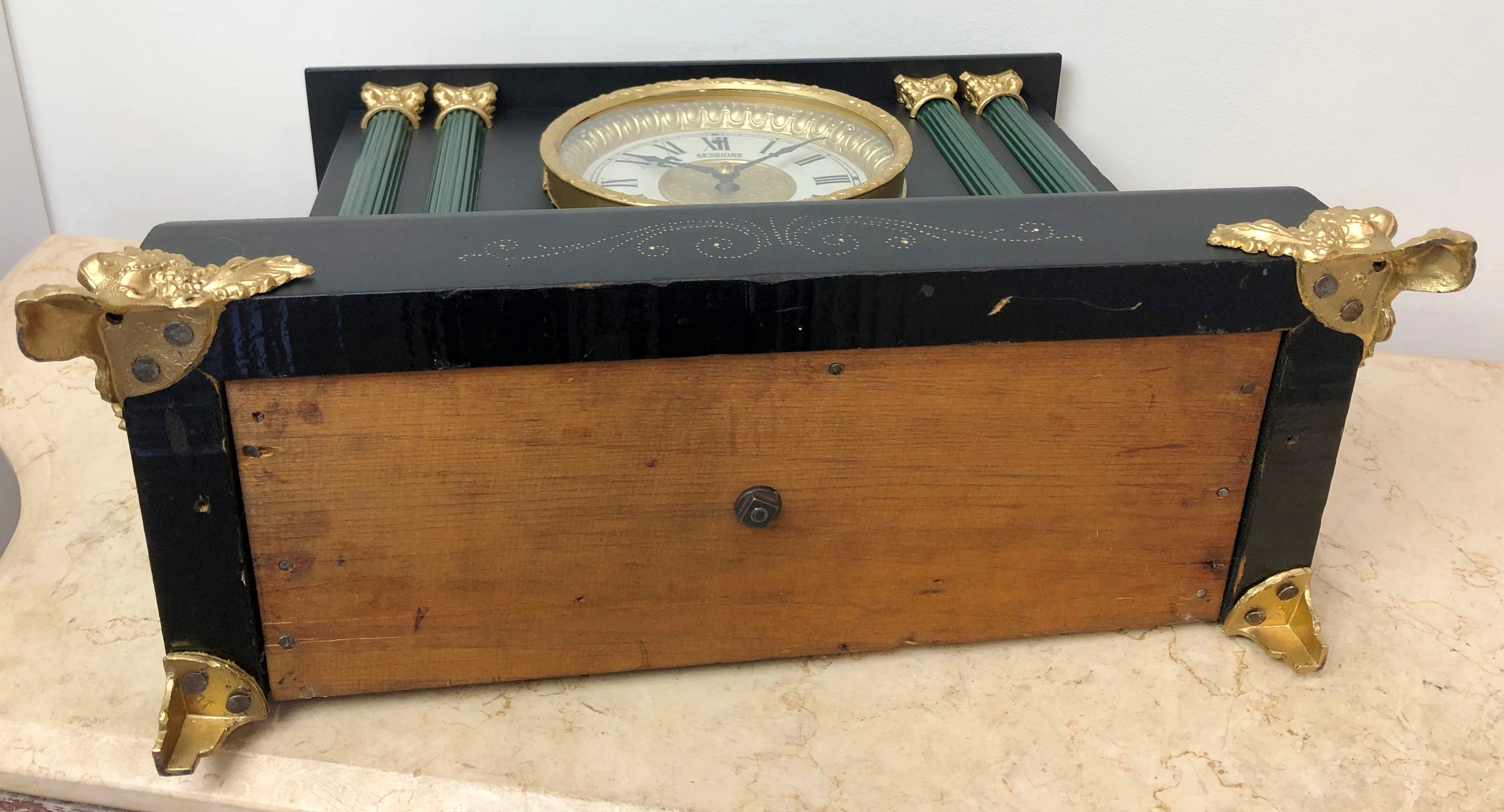 Antique Sessions Bell & Hammer Chime Mantel Clock | eXibit collection