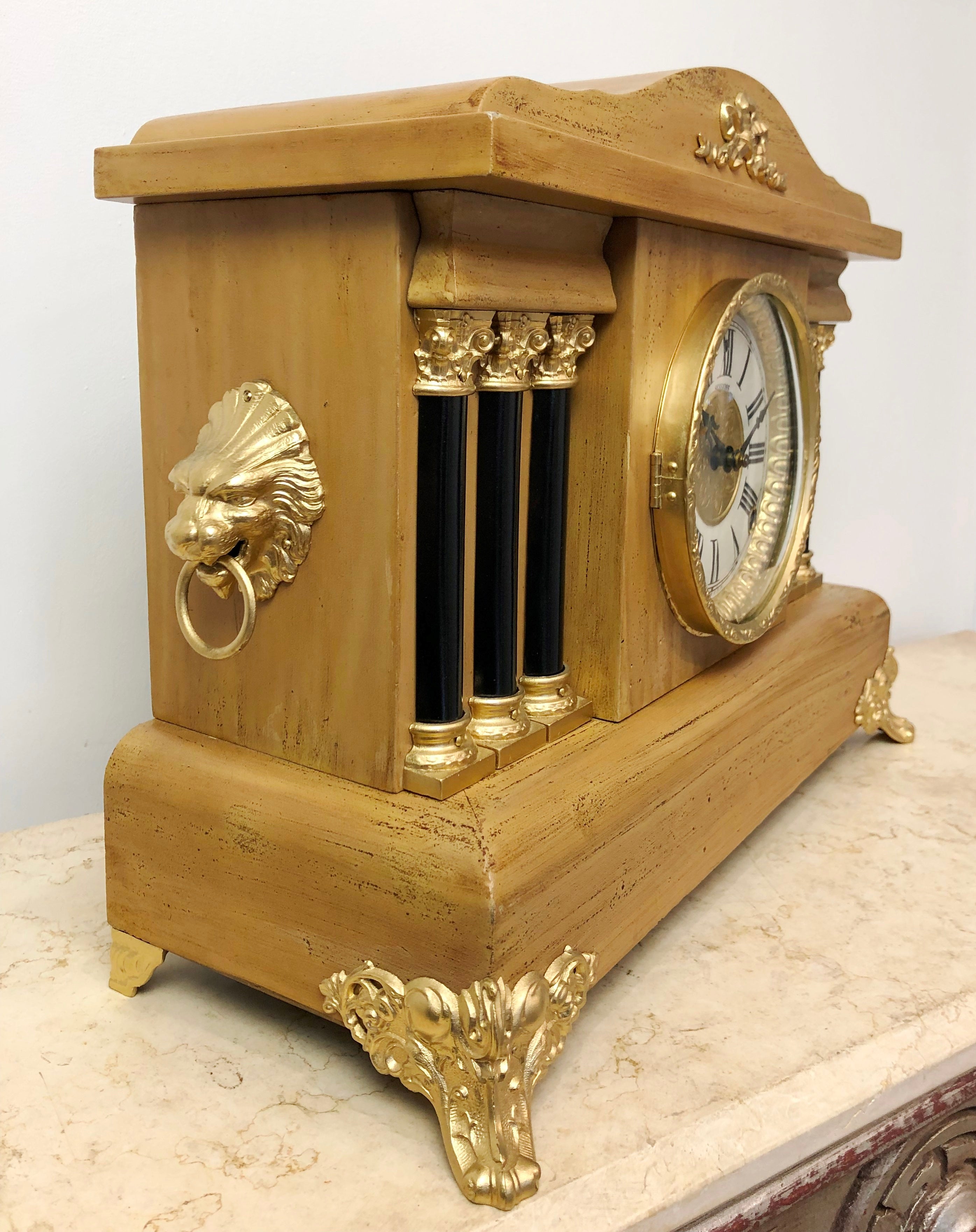 Antique Sessions Hammer on Coil Chime Mantel Clock | eXibit collection