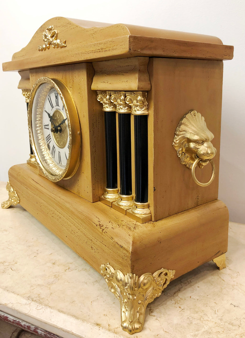 Antique Sessions Hammer on Coil Chime Mantel Clock | eXibit collection