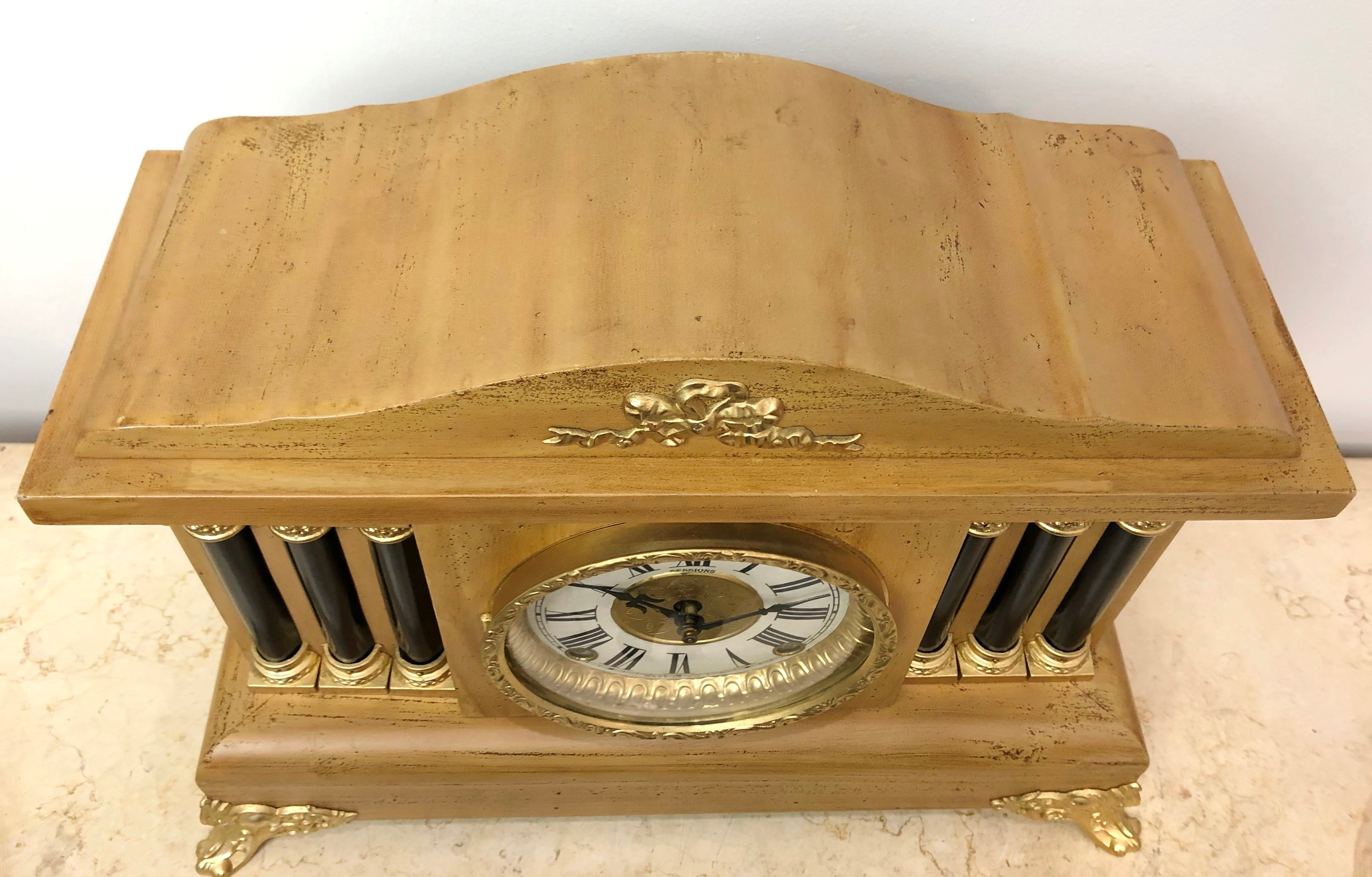 Antique Sessions Hammer on Coil Chime Mantel Clock | eXibit collection