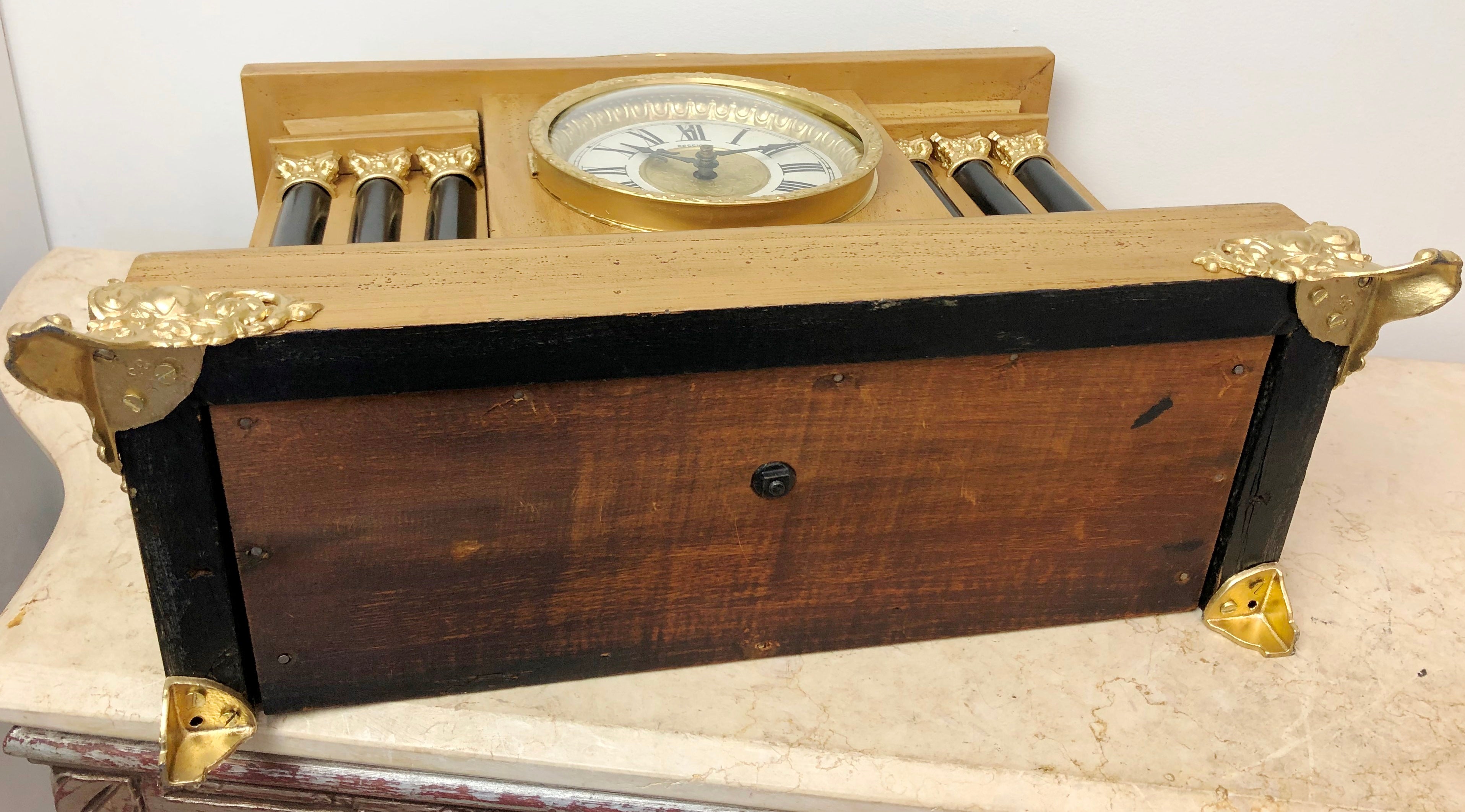 Antique Sessions Hammer on Coil Chime Mantel Clock | eXibit collection