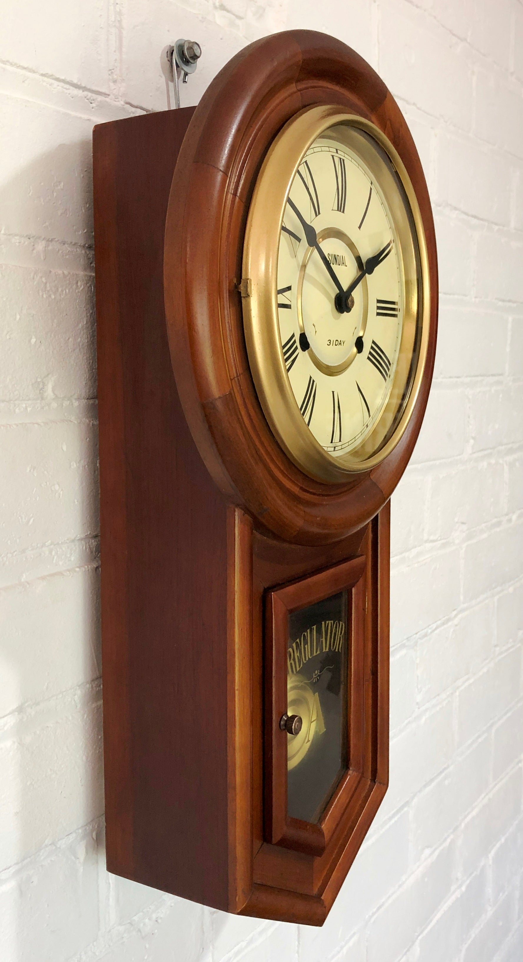 Vintage SUNDIAL Regulator 31 Day Chime Wall Clock | eXibit collection