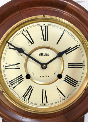 Vintage SUNDIAL Regulator 31 Day Chime Wall Clock | eXibit collection