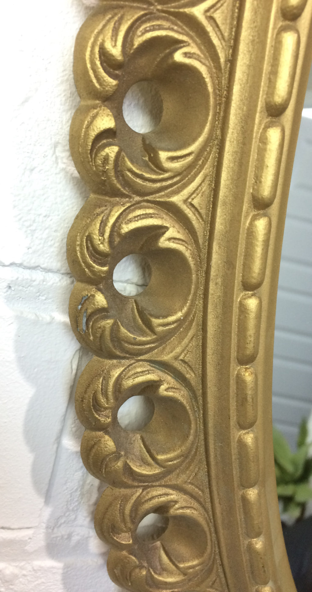 Original Vintage Ornate Gold Oval Mirror | eXibit collection