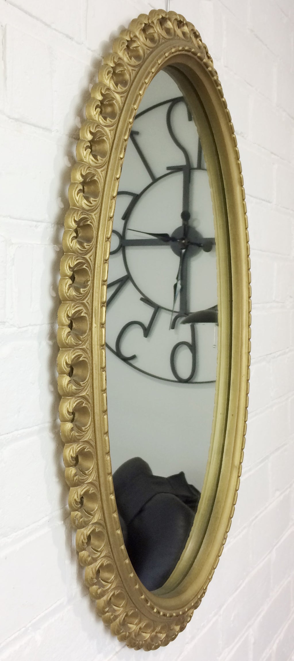 Original Vintage Ornate Gold Oval Mirror | eXibit collection