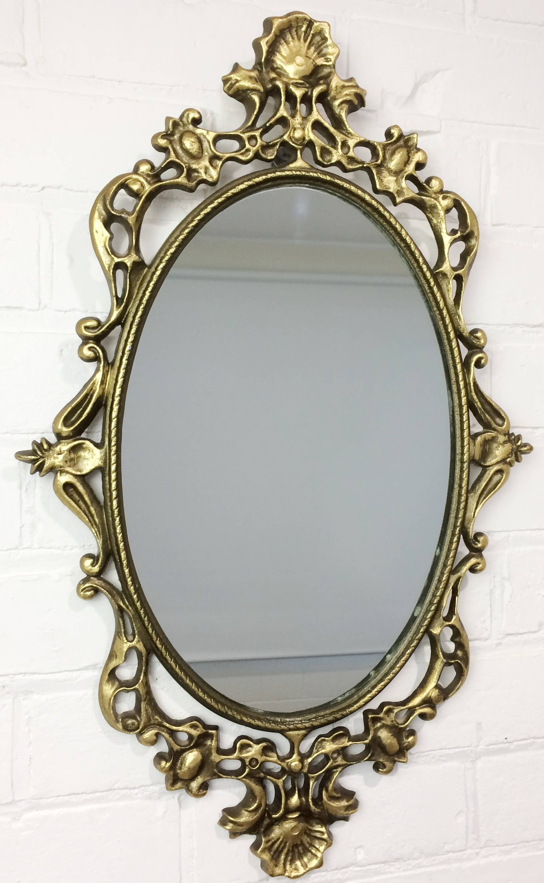 Vintage Ornate Brass Mirror | eXibit collection