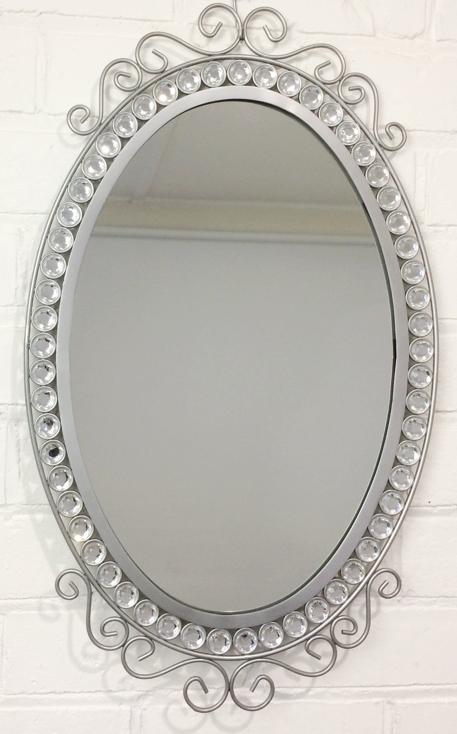 Silver Ornate Oval Mirror | eXibit collection