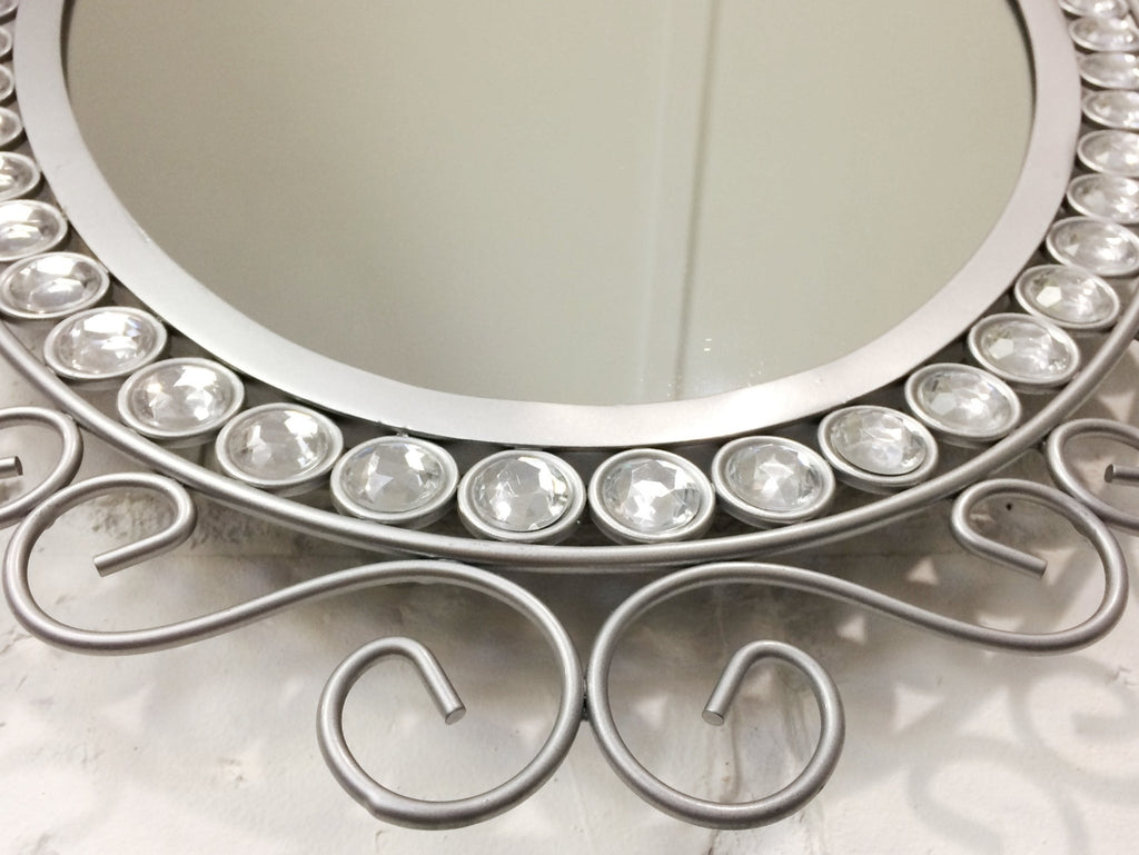 Silver Ornate Oval Mirror | eXibit collection