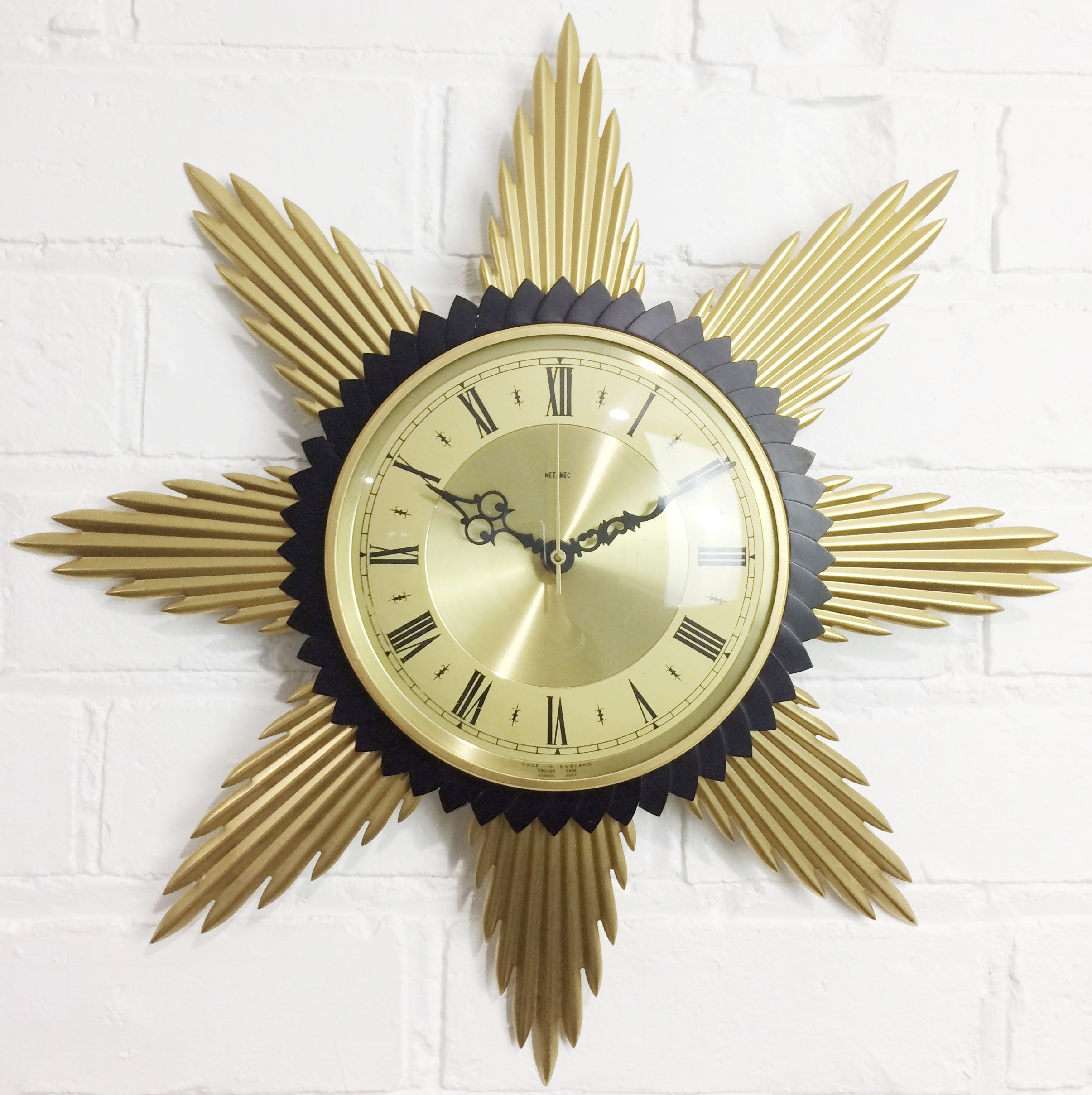 Vintage Metamec Starburst Battery Wall Clock | Adelaide Clocks