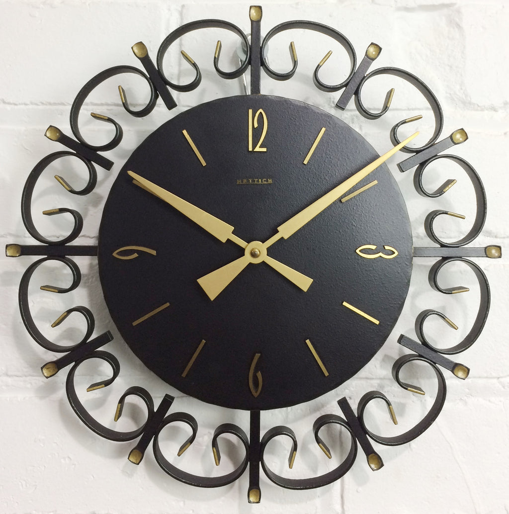 Vintage HETTICH Starburst German Battery Wall Clock | eXibit collection
