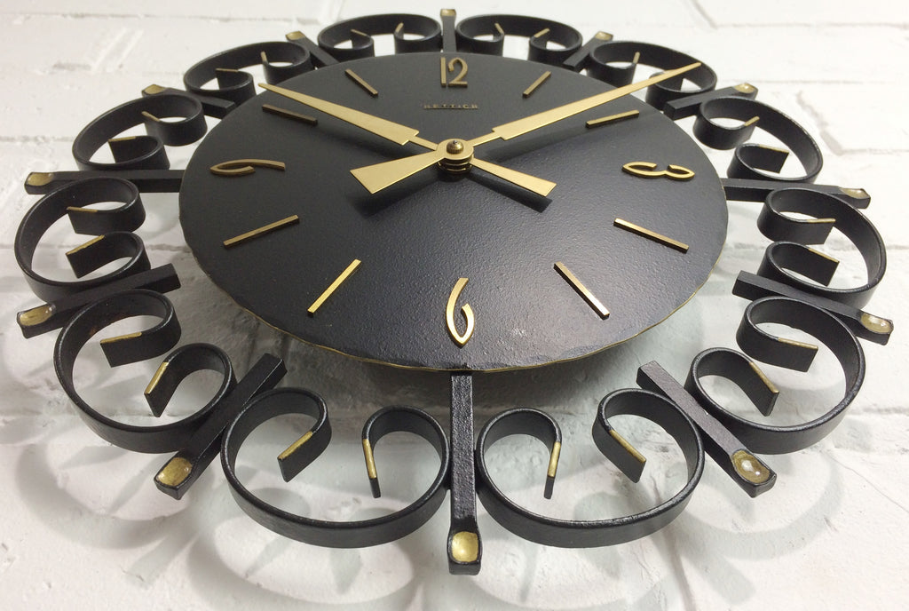 Vintage HETTICH Starburst German Battery Wall Clock | eXibit collection