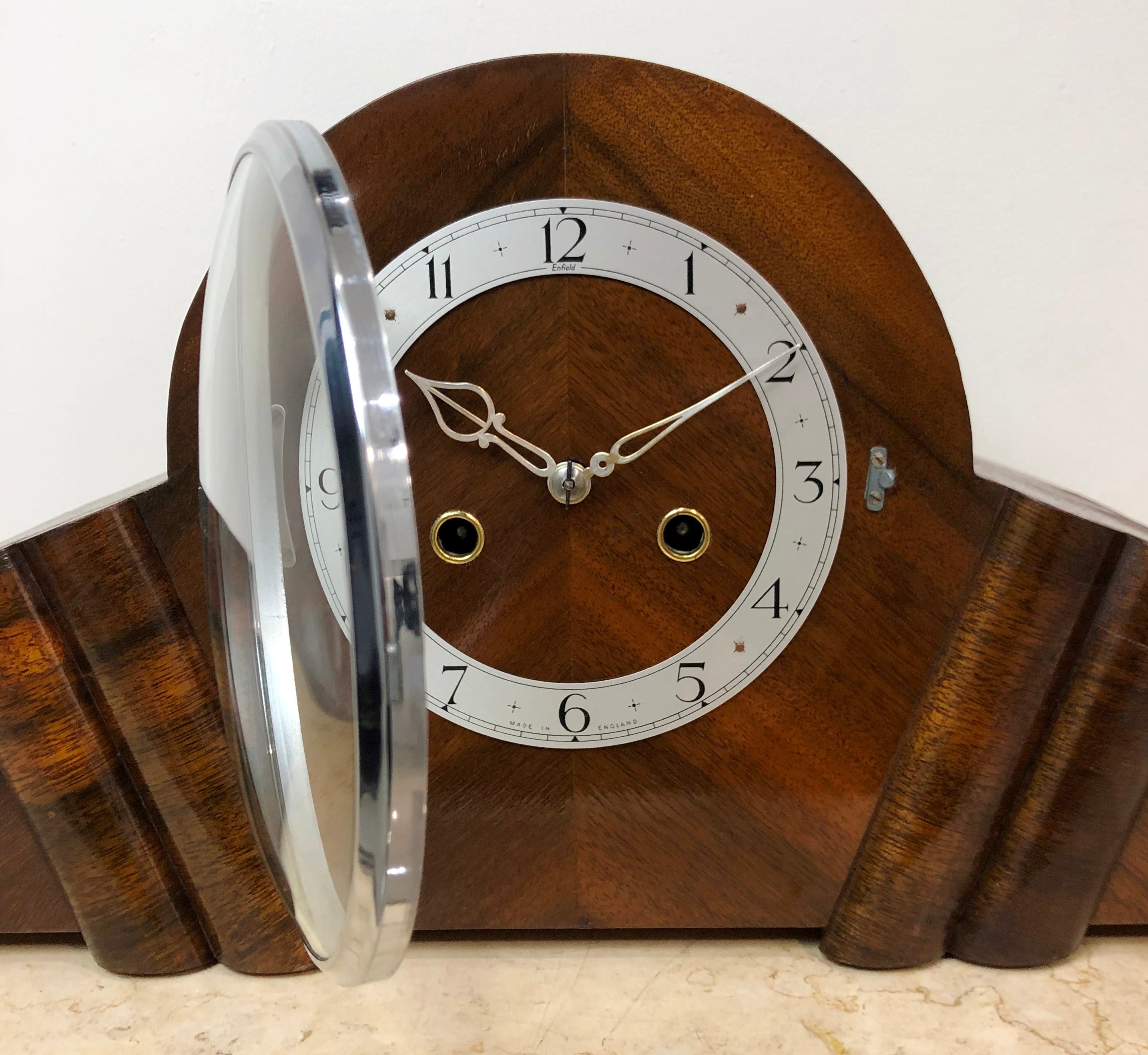 Vintage Enfield Hammer on Coil Chime Mantel Clock | eXibit collection