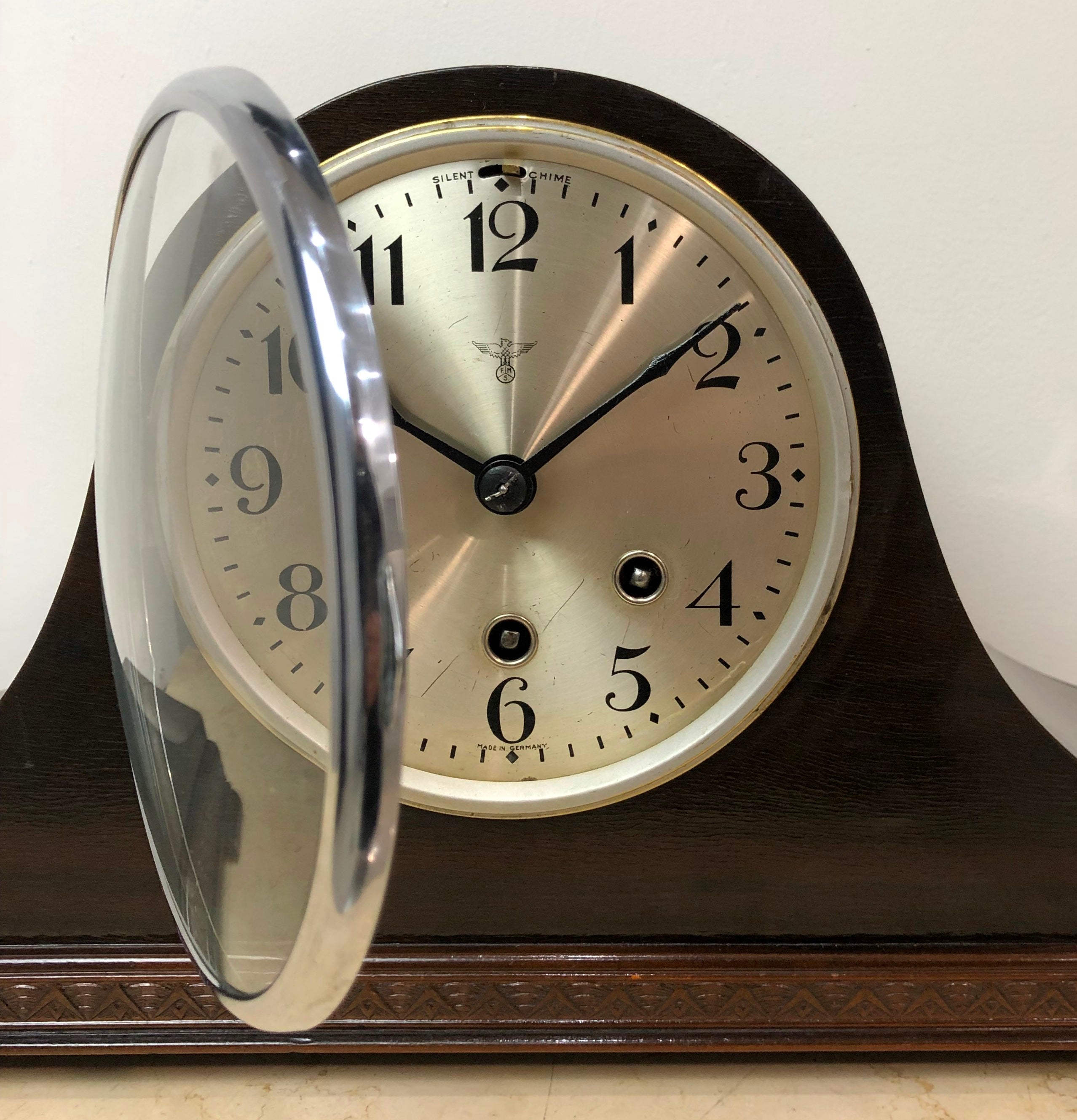 Vintage FMS WESTMINSTER Hammer on Rod Pendulum Chime Mantel Clock | eXibit collection