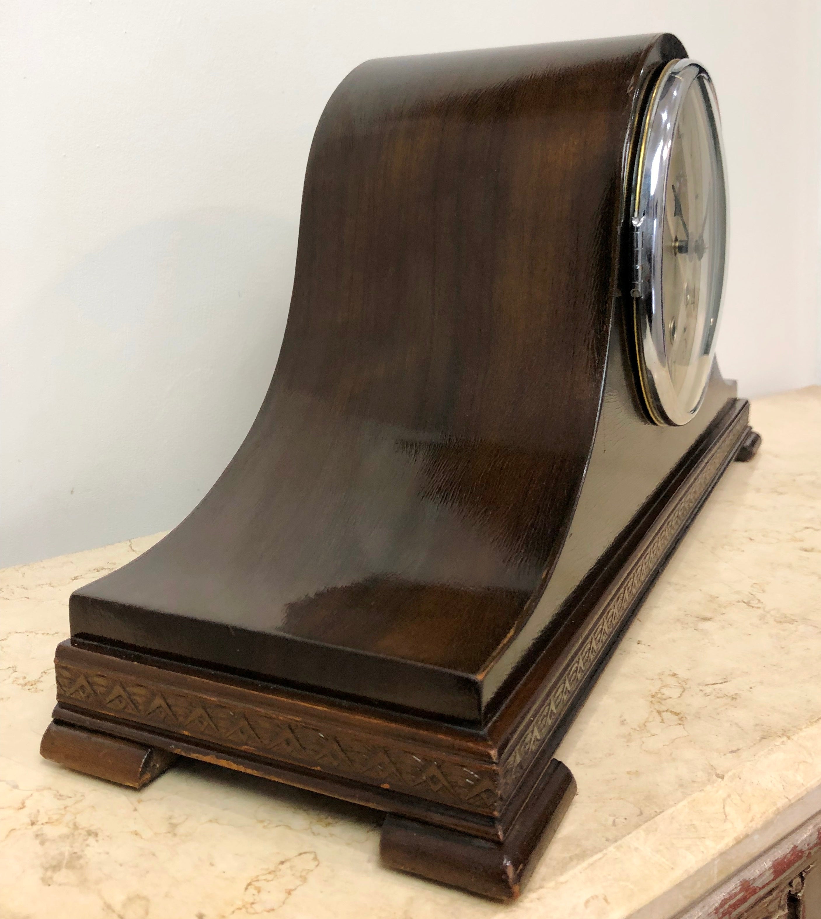 Vintage FMS WESTMINSTER Hammer on Rod Pendulum Chime Mantel Clock | eXibit collection