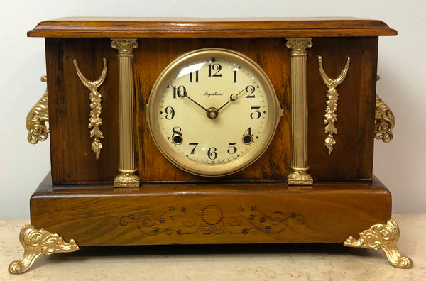 Antique Ingraham Battery Mantel Clock | eXibit collection