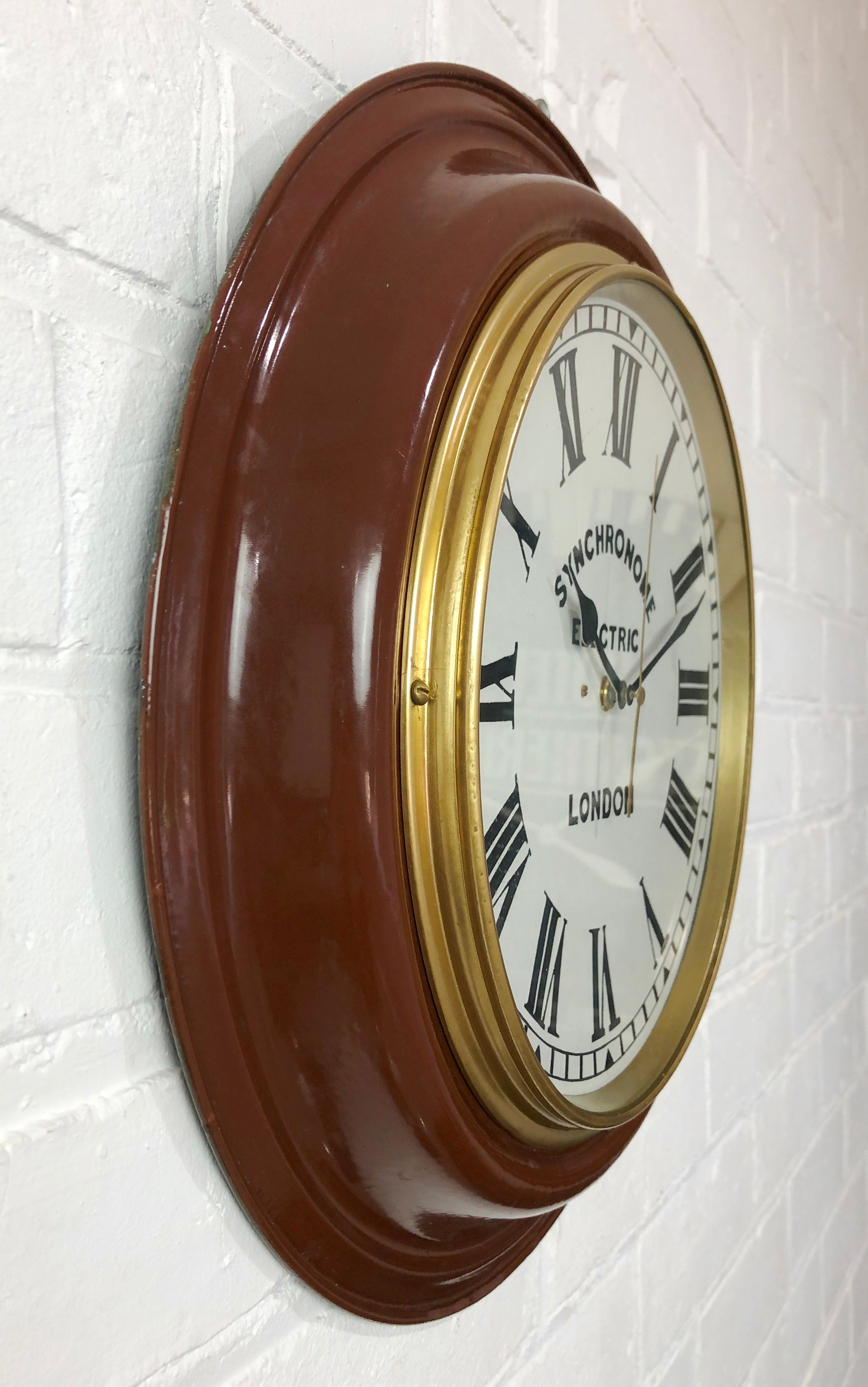 Antique Original Synchronome Battery Station LONDON Wall Clock | eXibit collection