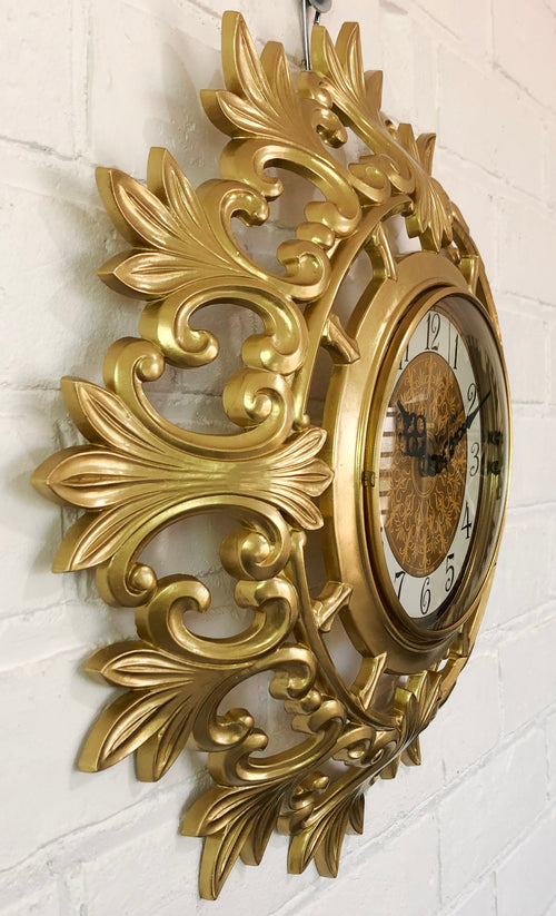 Vintage SYROCO Ornate Starburst Battery Wall Clock  | Adelaide Clocks