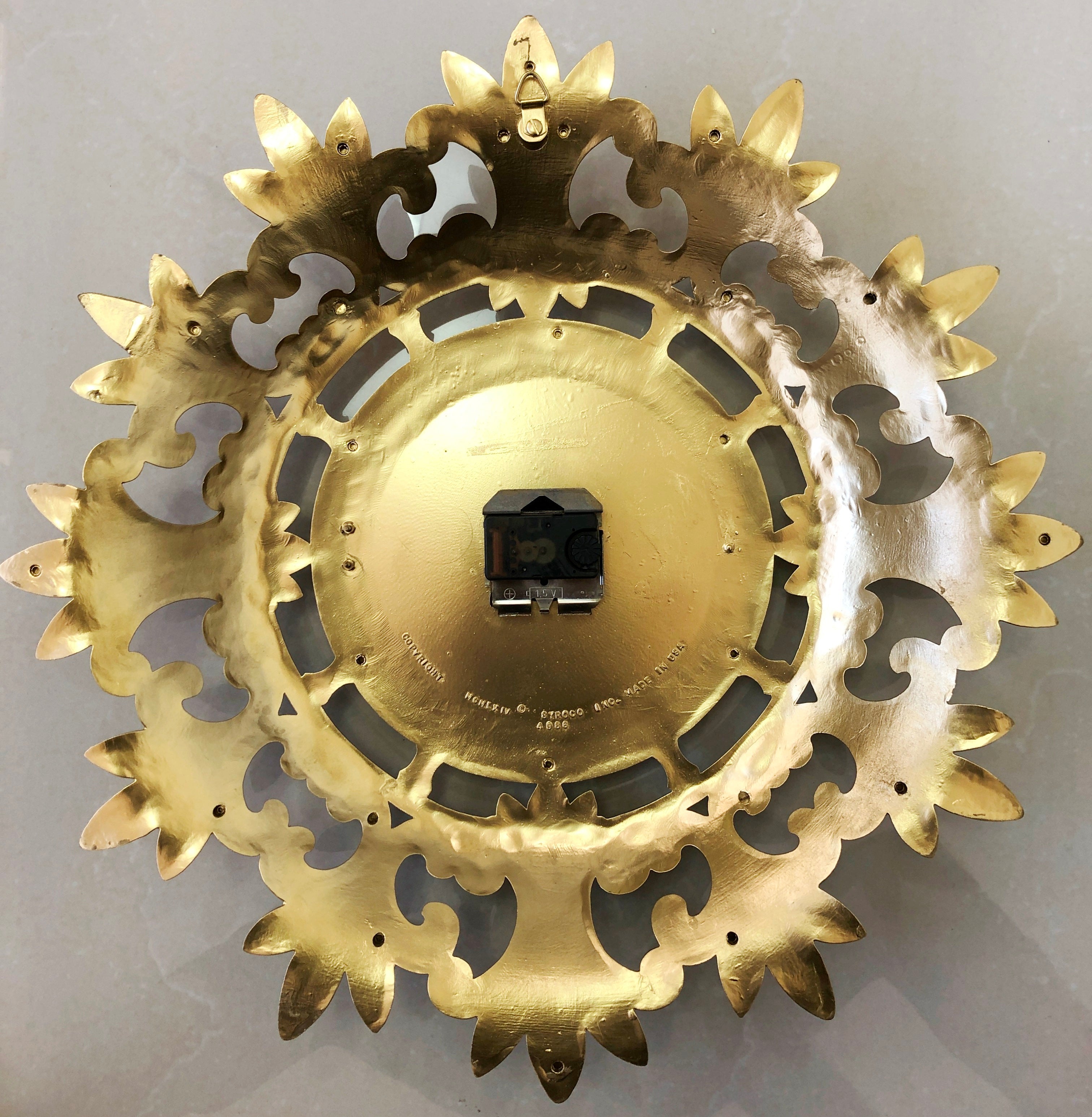 Vintage SYROCO Ornate Starburst Battery Wall Clock  | eXibit collection