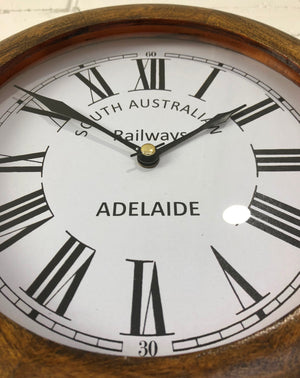 Vintage Style Adelaide Railway Station Battery Wall Clock | eXibit collection
