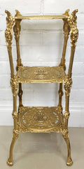 Vintage Cast Iron 3x Tier Gold Planter Stand | eXibit collection