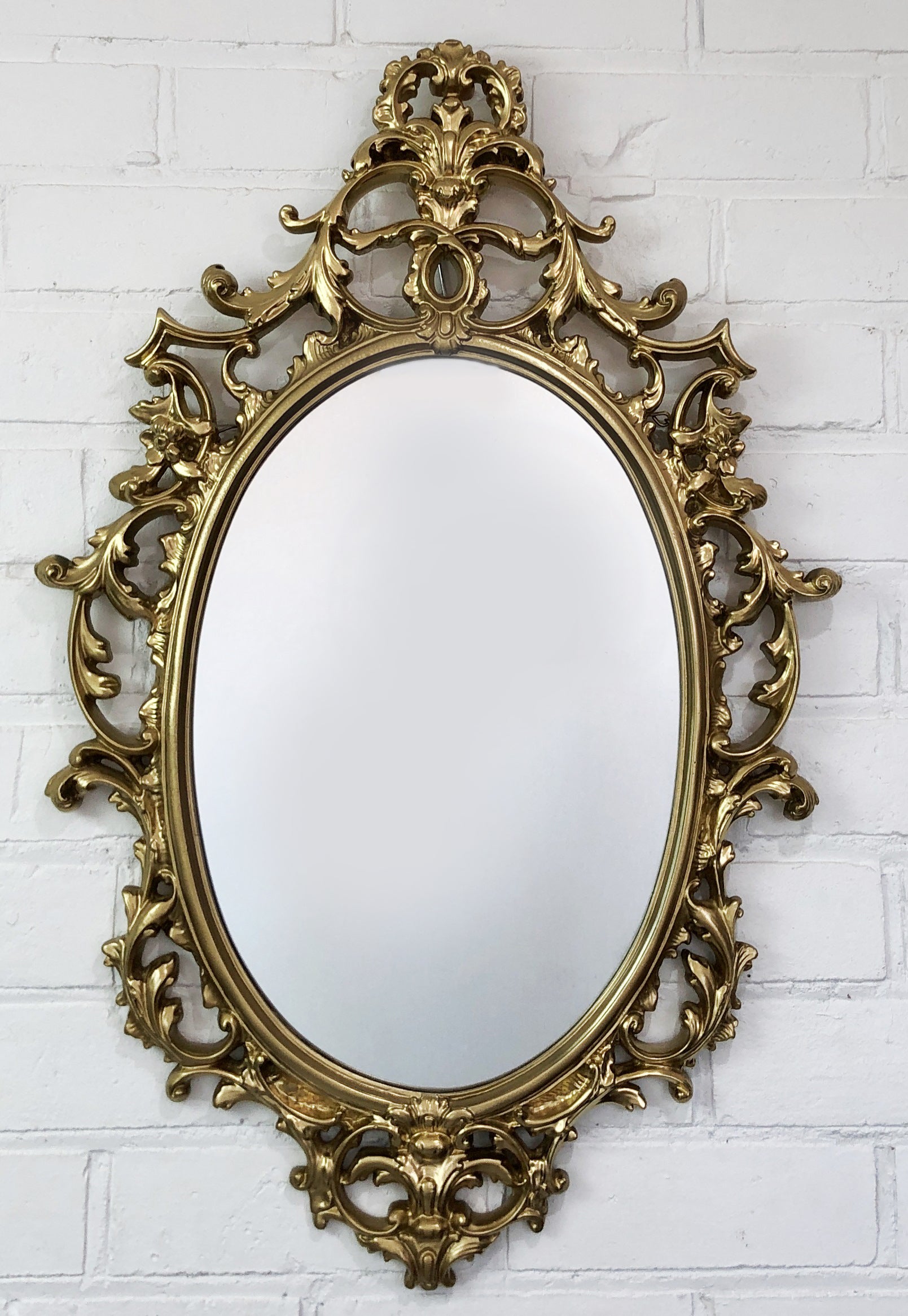 Original Vintage Ornate Gold Mirror & Shelf | eXibit collection