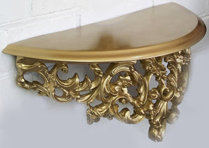 Original Vintage Ornate Gold Mirror & Shelf | eXibit collection