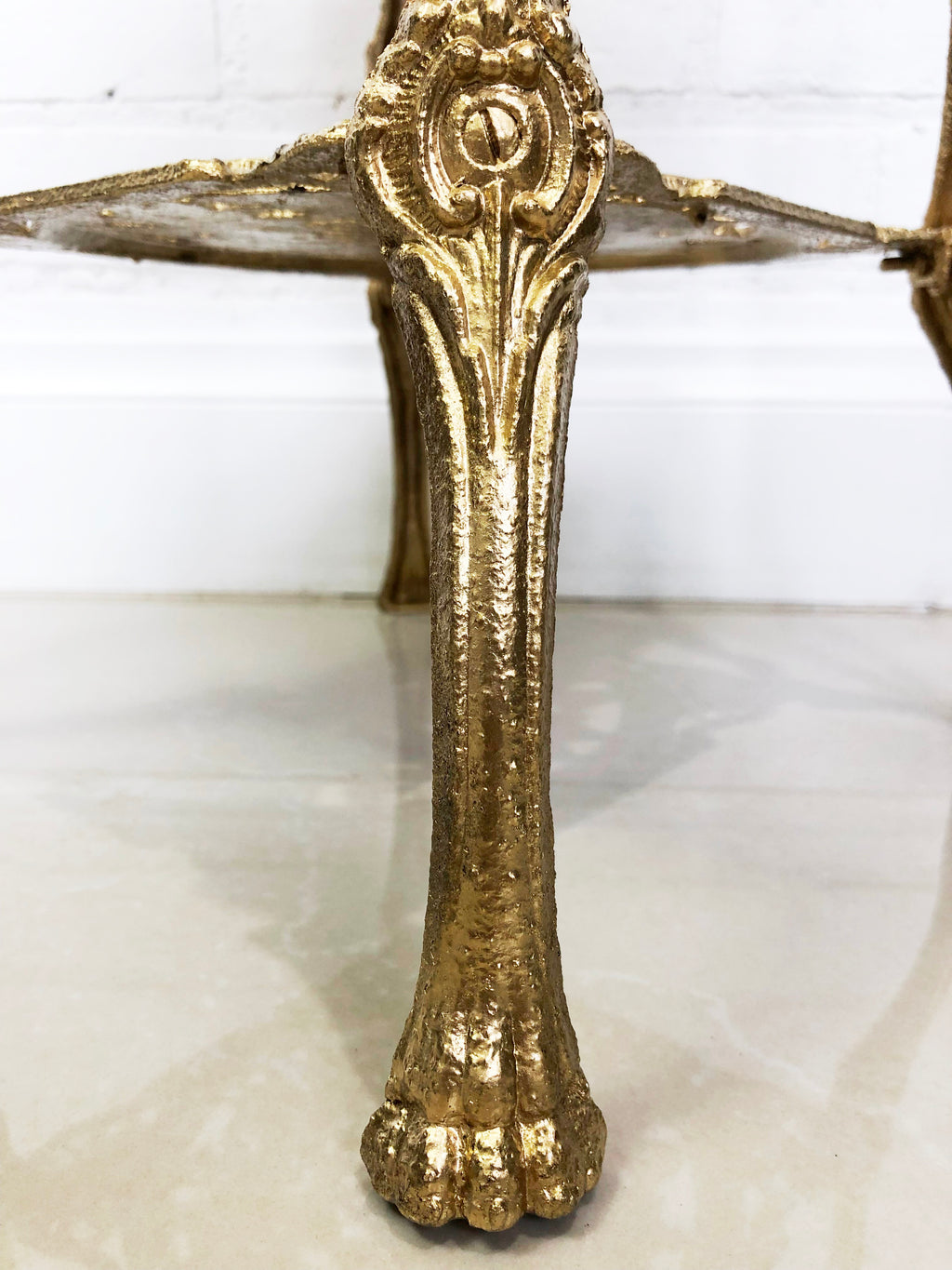 Vintage Cast Iron 3x Tier Gold Planter Stand | eXibit collection