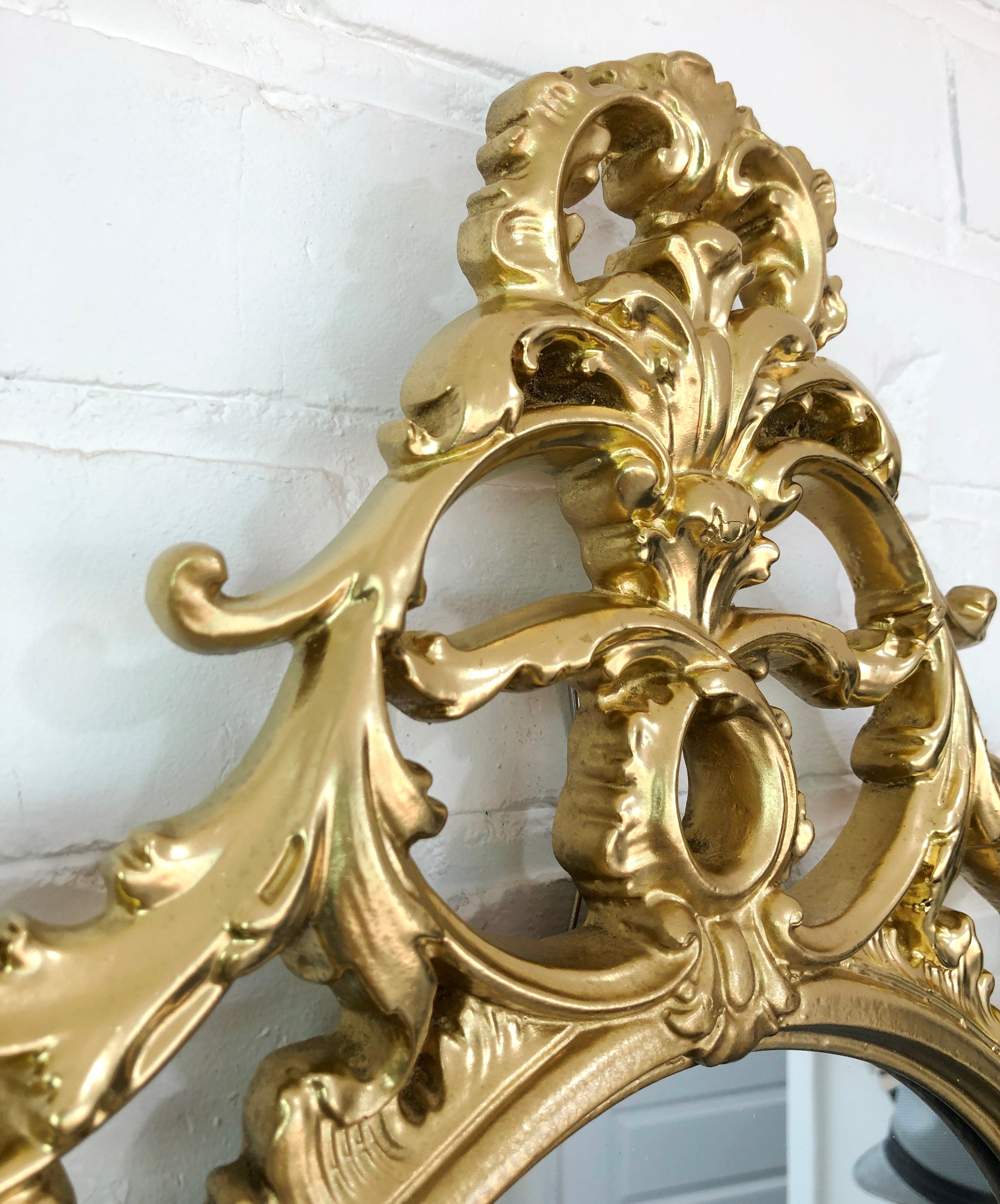 Original Vintage Ornate Gold Mirror & Shelf | eXibit collection