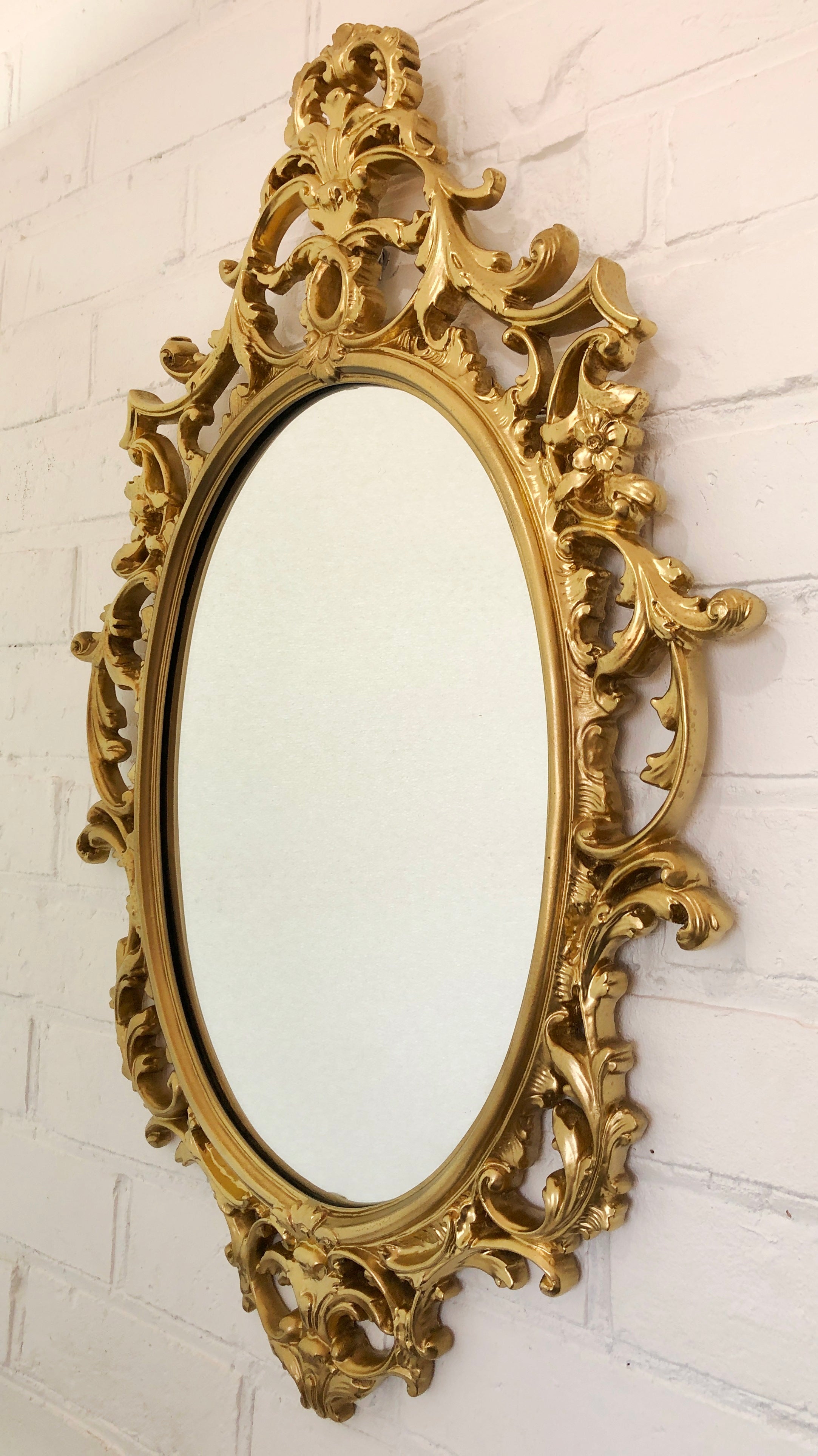 Original Vintage Ornate Gold Mirror & Shelf | eXibit collection