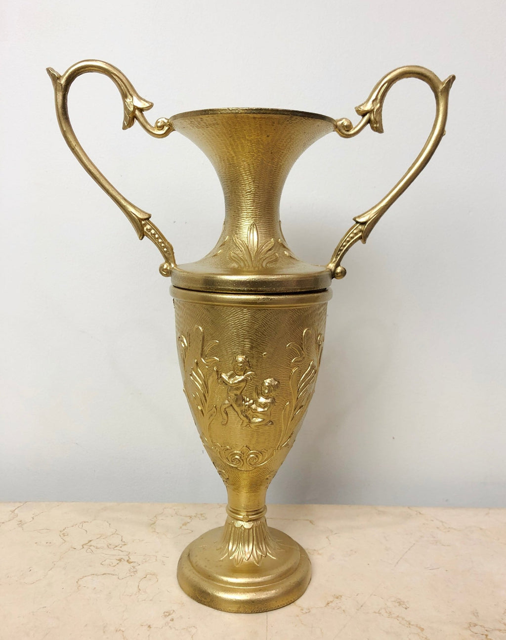 Vintage Italian-Made Brass Double-Handled Urn / Vase | Adelaide Clocks