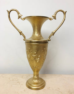 Vintage Italian Made Brass Double Handled Urn/Vase | eXibit collection