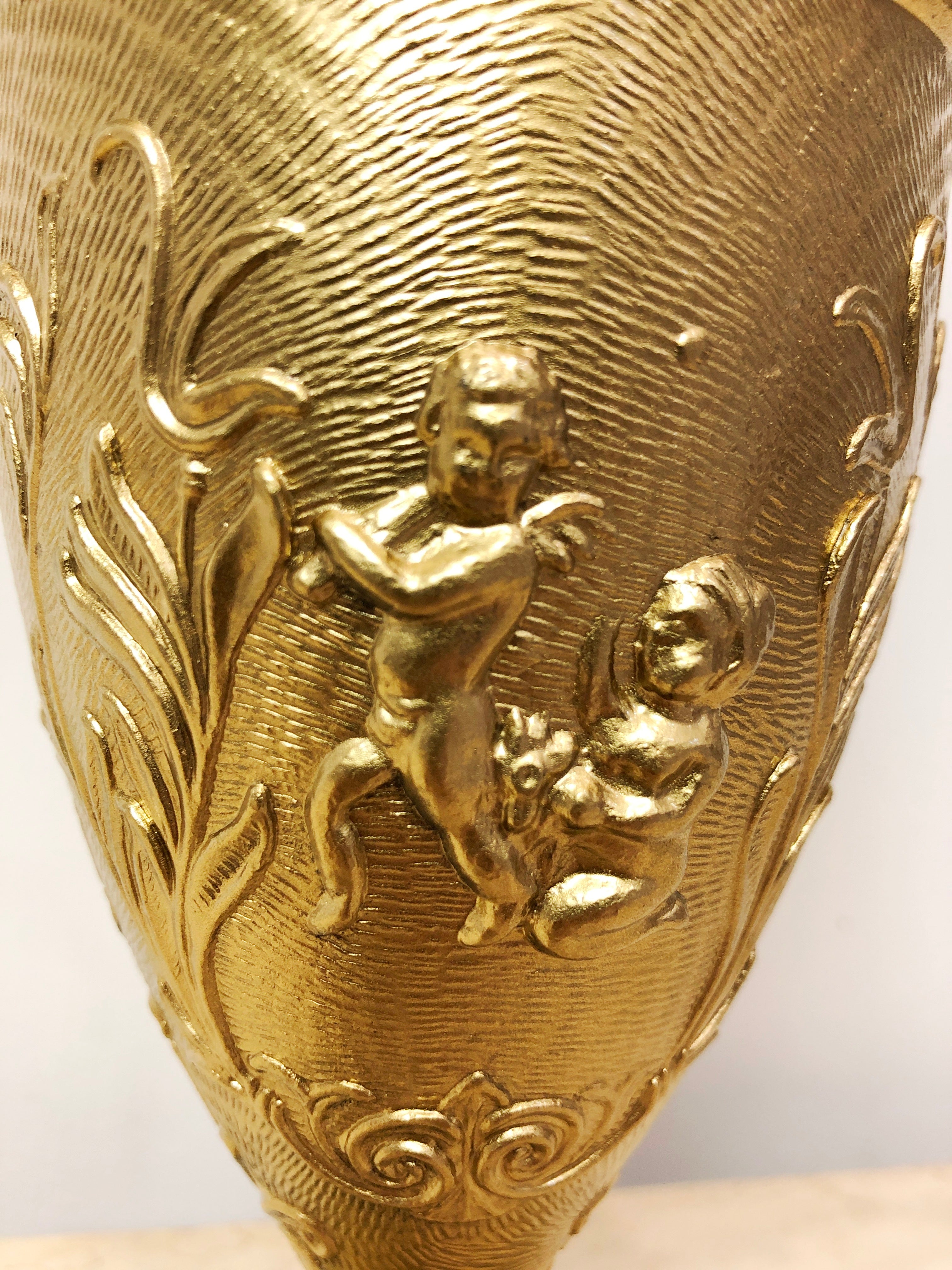 Vintage Italian Made Brass Double Handled Urn/Vase | eXibit collection