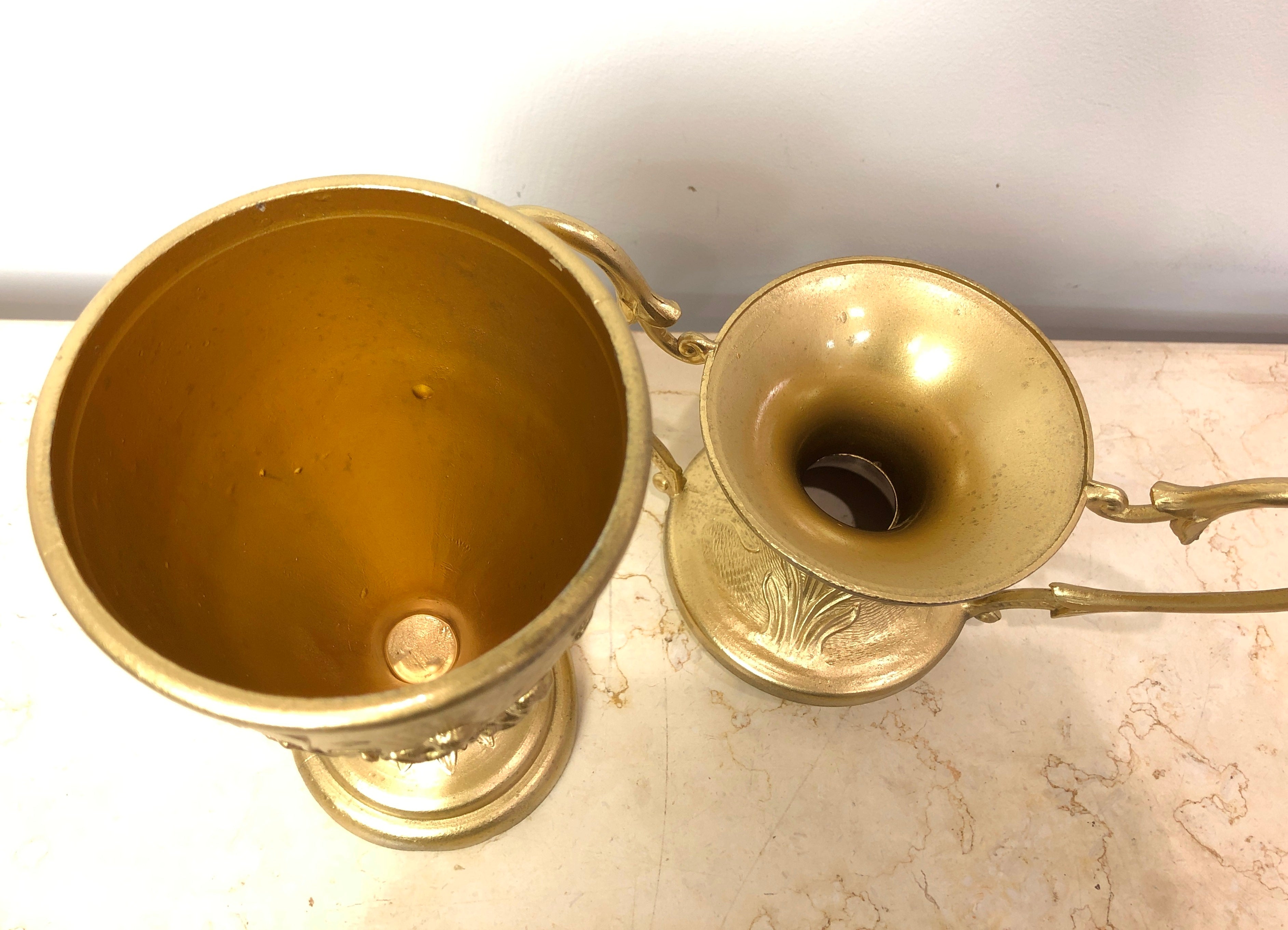 Vintage Italian Made Brass Double Handled Urn/Vase | eXibit collection