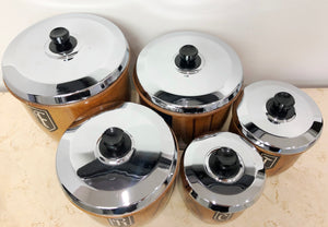 Vintage Set of 5x Retro Kitchen Canisters | eXibit collection