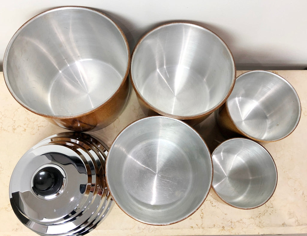 Vintage Set of 5x Retro Kitchen Canisters | Adelaide Clocks