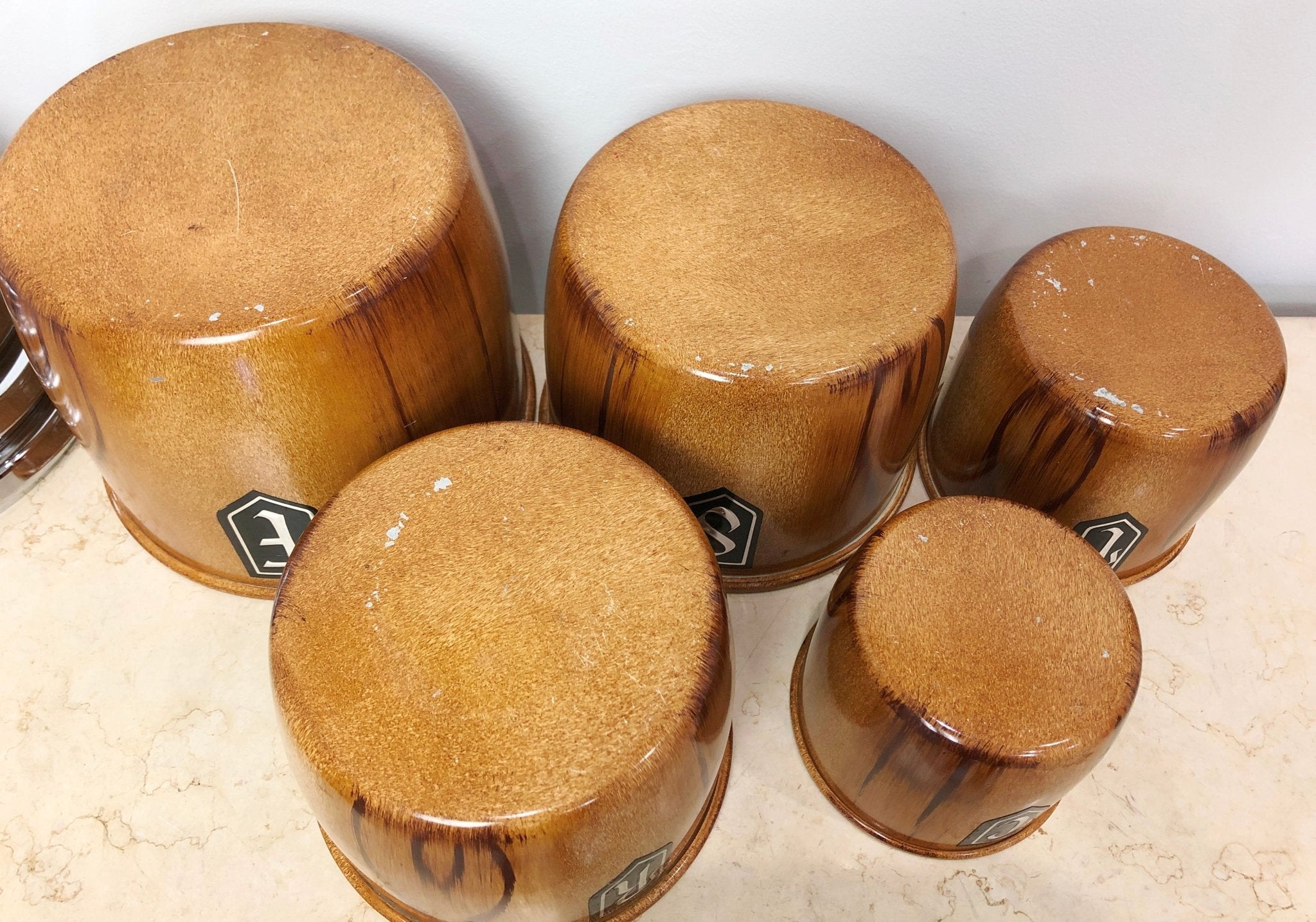 Vintage Set of 5x Retro Kitchen Canisters | Adelaide Clocks