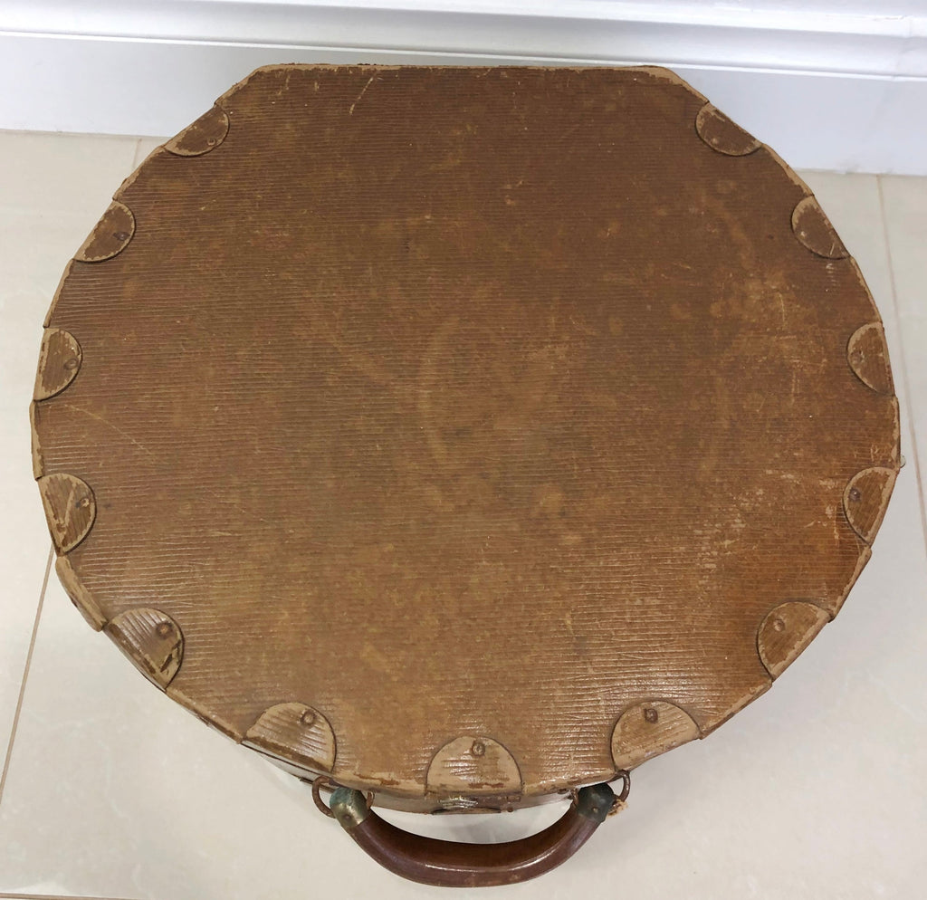Vintage Leather Railway Hat Box Travel Case | eXibit collection