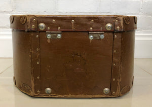 Vintage Leather Railway Hat Box Travel Case | eXibit collection