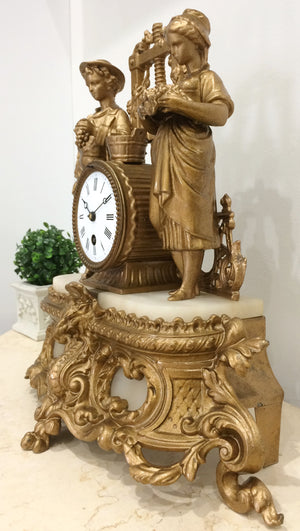 Antique French Spelter Mantel Clock | eXibit collection