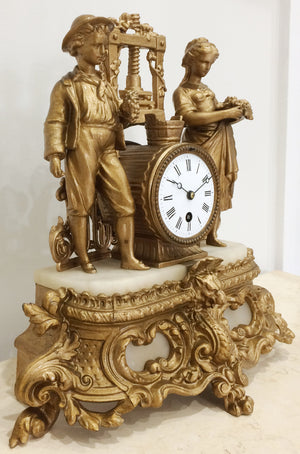 Antique French Spelter Mantel Clock | eXibit collection