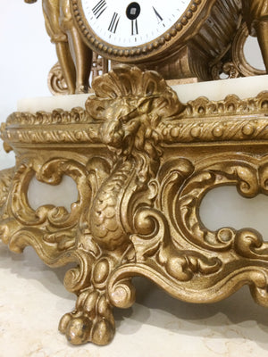 Antique French Spelter Mantel Clock | eXibit collection