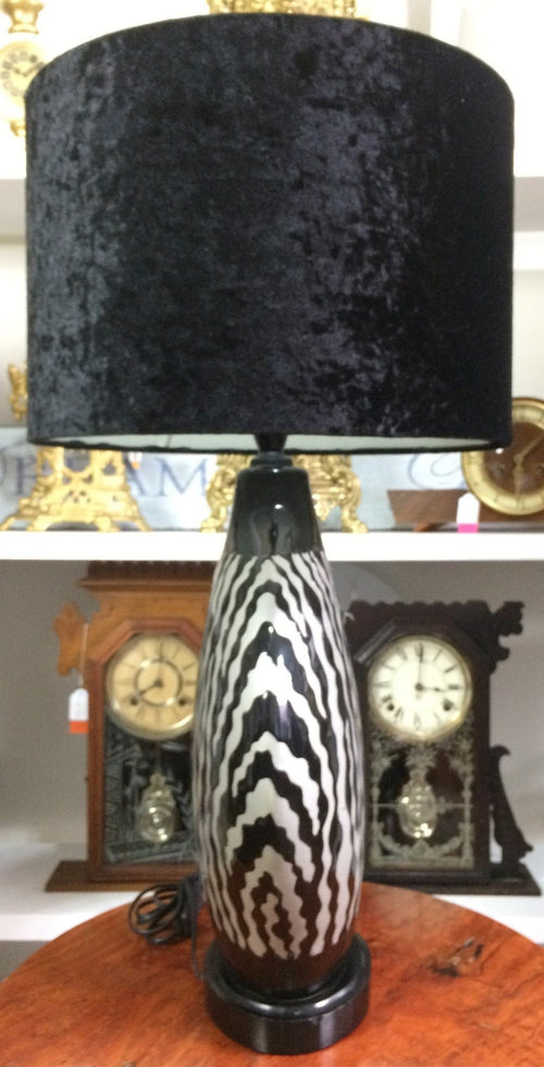 Black Zebra Table Lamp Décor | Adelaide Clocks