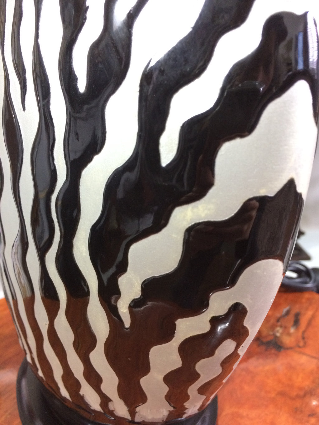 Black Zebra Table Lamp Décor | Adelaide Clocks