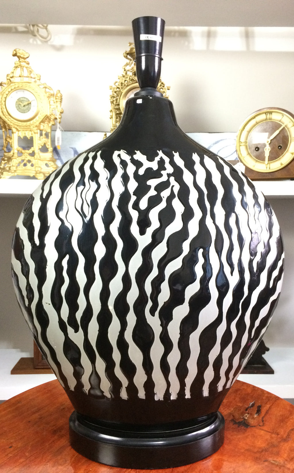 Black Zebra Table Lamp Décor | Adelaide Clocks