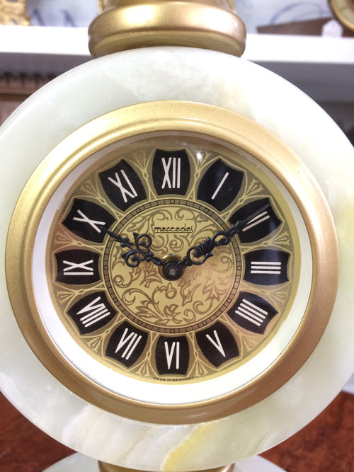 Vintage Onyx Table Lamp Clock | eXibit collection