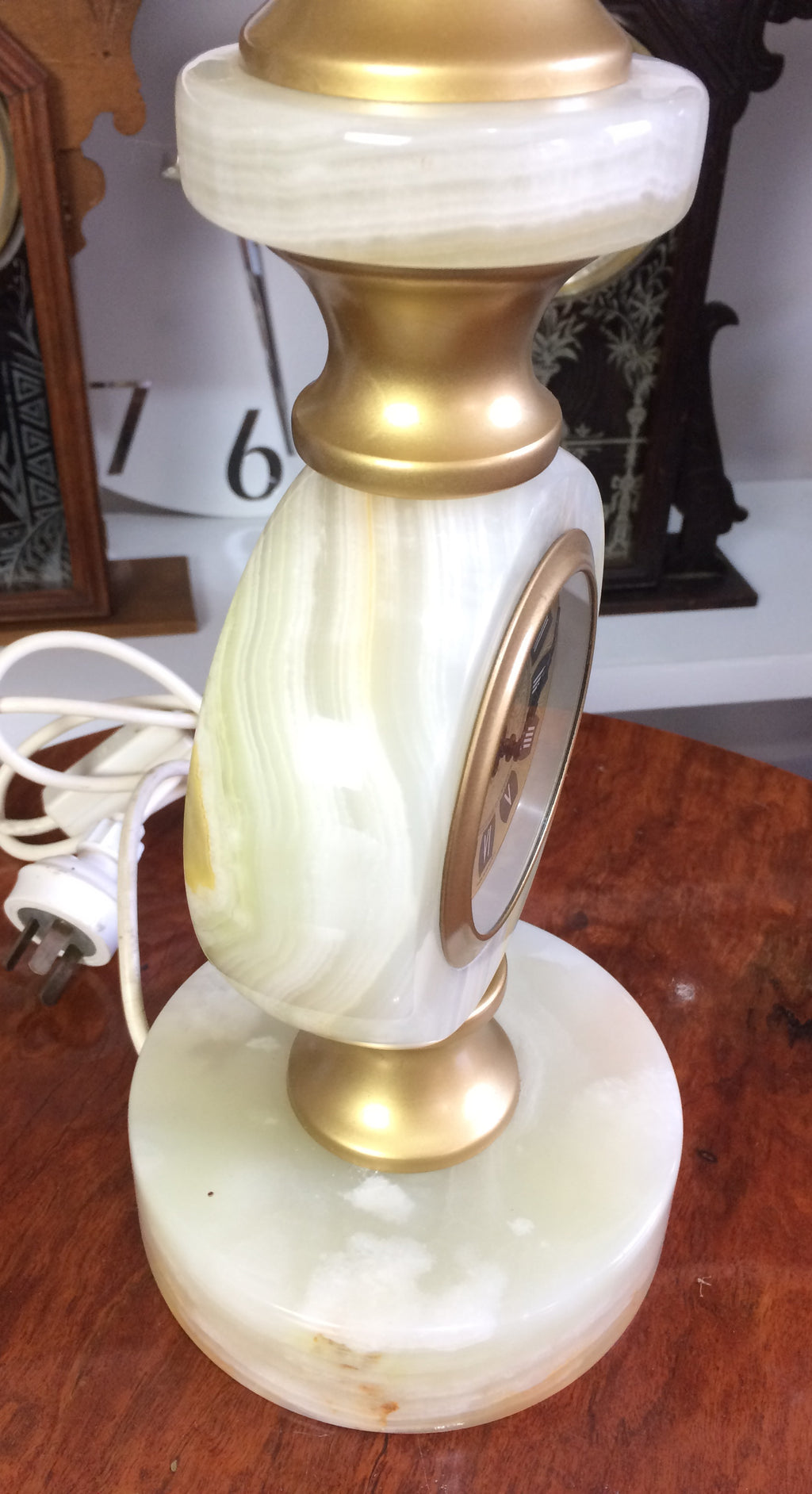 Vintage Onyx Table Lamp Clock | Adelaide Clocks