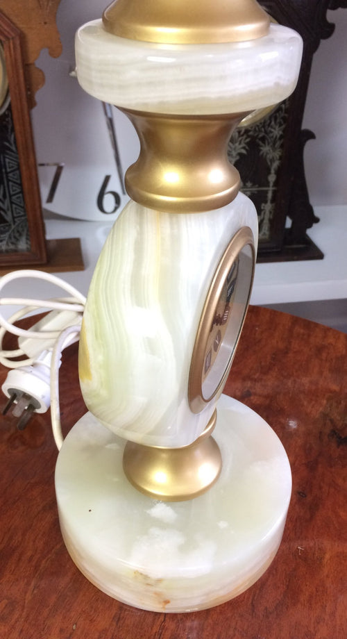 Vintage Onyx Table Lamp Clock | Adelaide Clocks