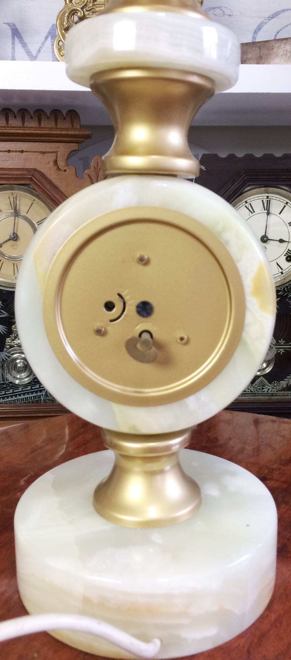 Vintage Onyx Table Lamp Clock | Adelaide Clocks