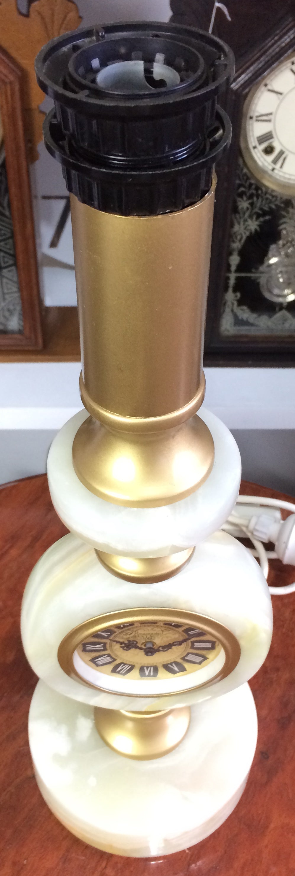 Vintage Onyx Table Lamp Clock | Adelaide Clocks